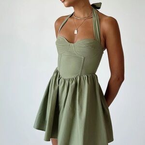 Princess Polly Olive Green Halter Dress